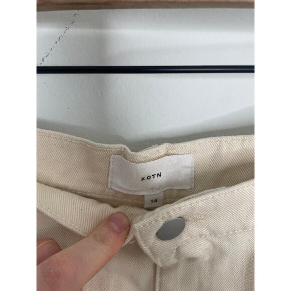 B1G2 FREE 🍁 KOTN Mom Jeans Plus Size 14 Cream High Rise Waist Ankle Crop - Picture 7 of 11